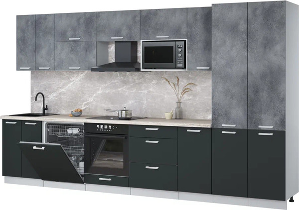 Кухонный гарнитур Интерлиния Мила Лайт 3.6-ПМ2 - фото