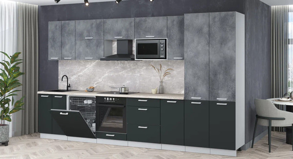 Кухонный гарнитур Интерлиния Мила Лайт 3.6-ПМ2