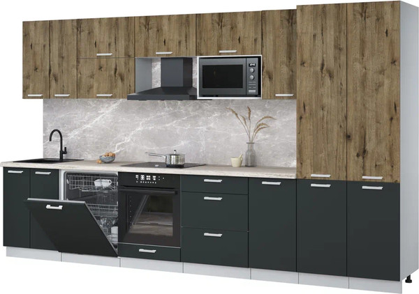 Кухонный гарнитур Интерлиния Мила Лайт 3.6-ПМ2 - фото