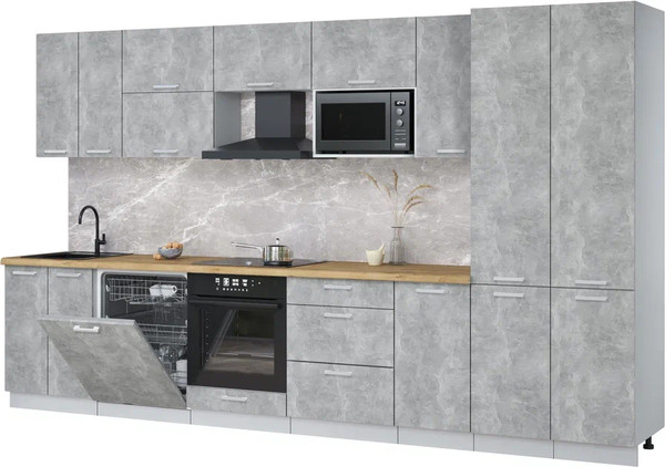 Кухонный гарнитур Интерлиния Мила Лайт 3.6-ПМ2 - фото