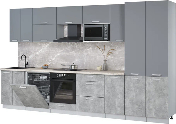 Кухонный гарнитур Интерлиния Мила Лайт 3.6-ПМ2 - фото