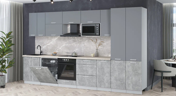 Кухонный гарнитур Интерлиния Мила Лайт 3.6-ПМ2