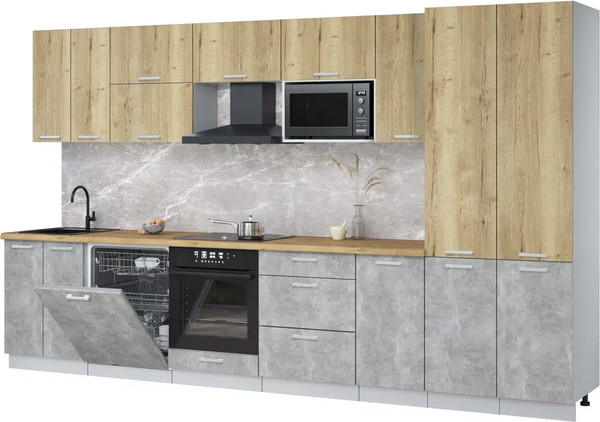 Кухонный гарнитур Интерлиния Мила Лайт 3.6-ПМ2 - фото