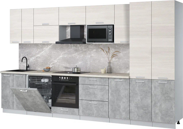 Кухонный гарнитур Интерлиния Мила Лайт 3.6-ПМ2 - фото