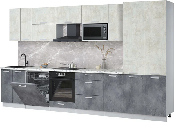 Кухонный гарнитур Интерлиния Мила Лайт 3.6-ПМ2 - фото