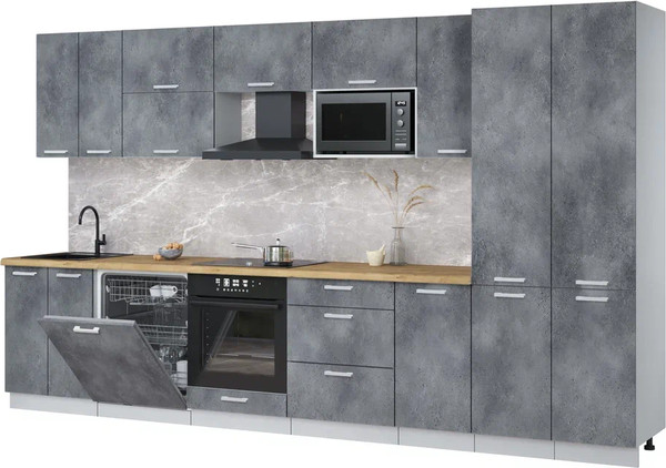 Кухонный гарнитур Интерлиния Мила Лайт 3.6-ПМ2 - фото