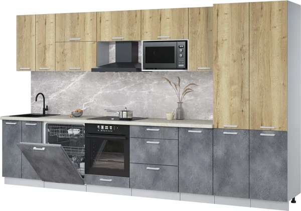 Кухонный гарнитур Интерлиния Мила Лайт 3.6-ПМ2 - фото