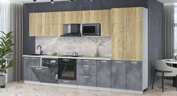 Кухонный гарнитур Интерлиния Мила Лайт 3.6-ПМ2