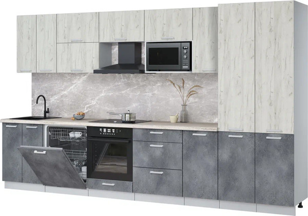 Кухонный гарнитур Интерлиния Мила Лайт 3.6-ПМ2 - фото