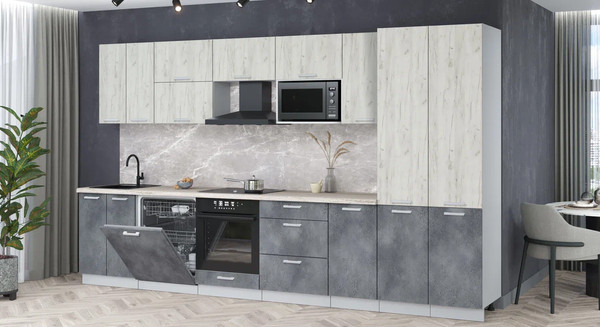 Кухонный гарнитур Интерлиния Мила Лайт 3.6-ПМ2