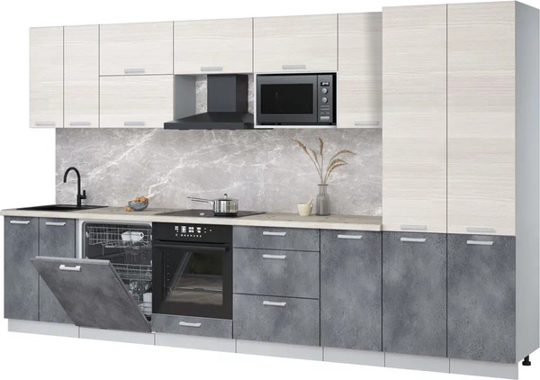 Кухонный гарнитур Интерлиния Мила Лайт 3.6-ПМ2 - фото