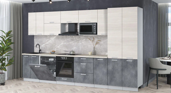 Кухонный гарнитур Интерлиния Мила Лайт 3.6-ПМ2