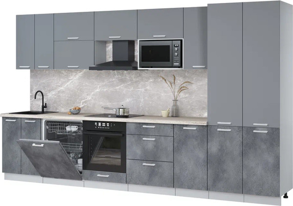 Кухонный гарнитур Интерлиния Мила Лайт 3.6-ПМ2 - фото