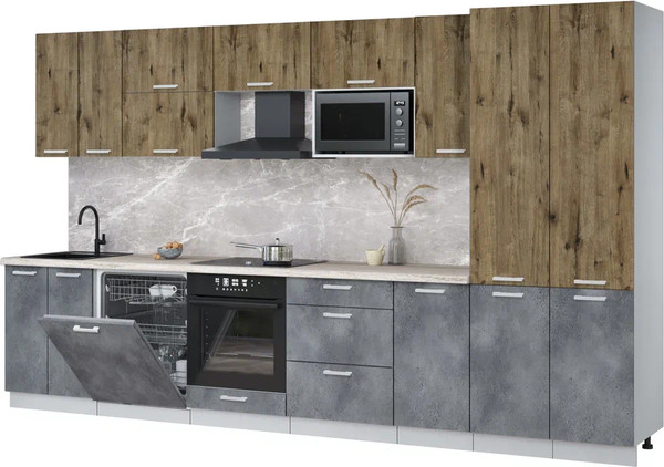 Кухонный гарнитур Интерлиния Мила Лайт 3.6-ПМ2 - фото