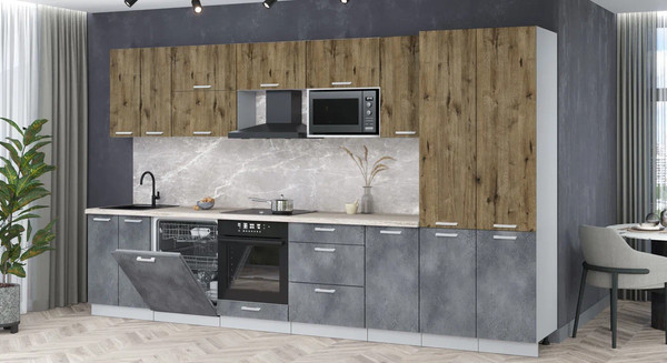 Кухонный гарнитур Интерлиния Мила Лайт 3.6-ПМ2