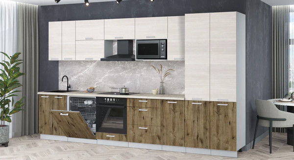 Кухонный гарнитур Интерлиния Мила Лайт 3.6-ПМ2