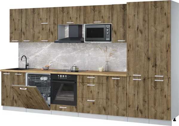 Кухонный гарнитур Интерлиния Мила Лайт 3.6-ПМ2 - фото