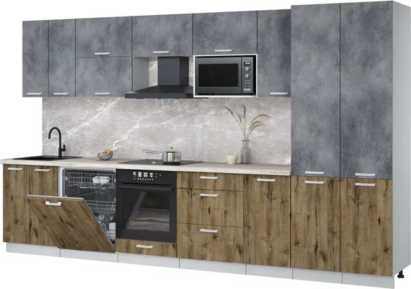 Кухонный гарнитур Интерлиния Мила Лайт 3.6-ПМ2 - фото