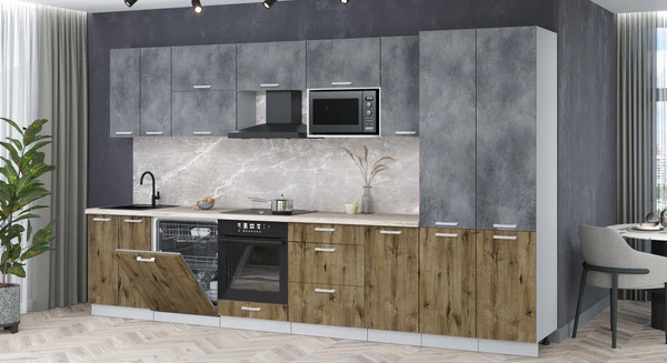 Кухонный гарнитур Интерлиния Мила Лайт 3.6-ПМ2