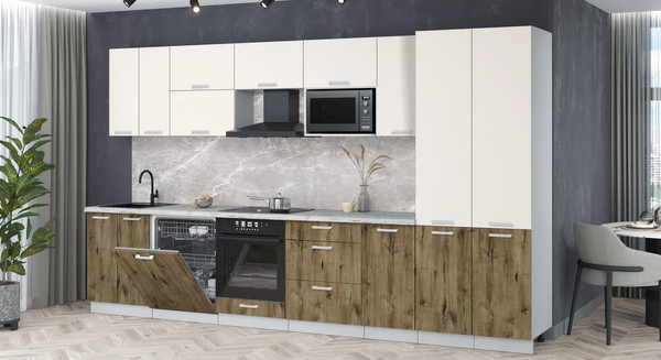 Кухонный гарнитур Интерлиния Мила Лайт 3.6-ПМ2