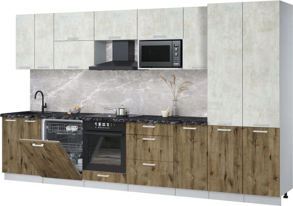 Кухонный гарнитур Интерлиния Мила Лайт 3.6-ПМ2 - фото