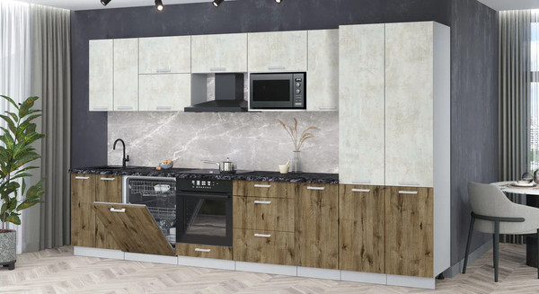 Кухонный гарнитур Интерлиния Мила Лайт 3.6-ПМ2