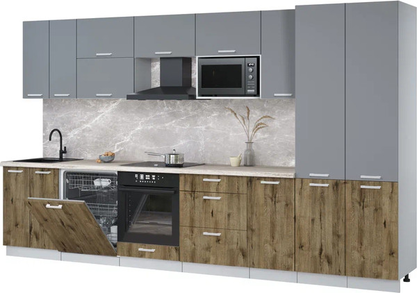 Кухонный гарнитур Интерлиния Мила Лайт 3.6-ПМ2 - фото