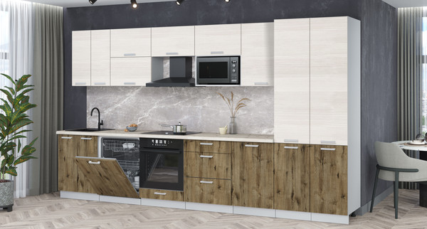 Кухонный гарнитур Интерлиния Мила Лайт 3.7-ПМ2