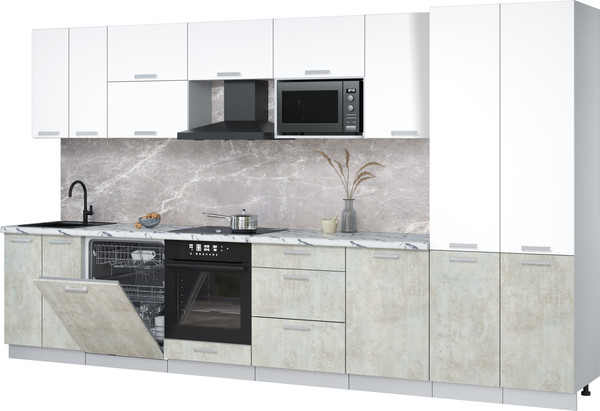 Кухонный гарнитур Интерлиния Мила Лайт 3.7-ПМ2 - фото