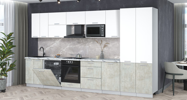 Кухонный гарнитур Интерлиния Мила Лайт 3.7-ПМ2