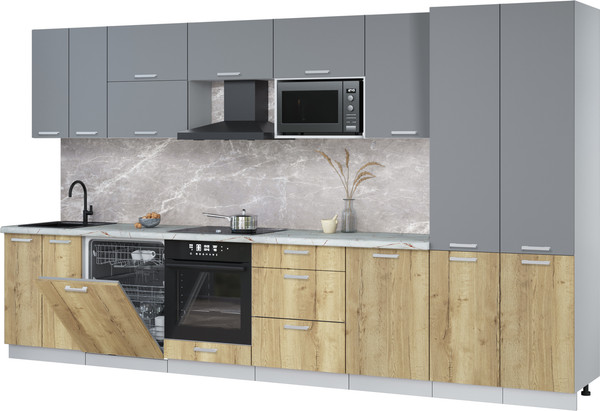 Кухонный гарнитур Интерлиния Мила Лайт 3.7-ПМ2 - фото