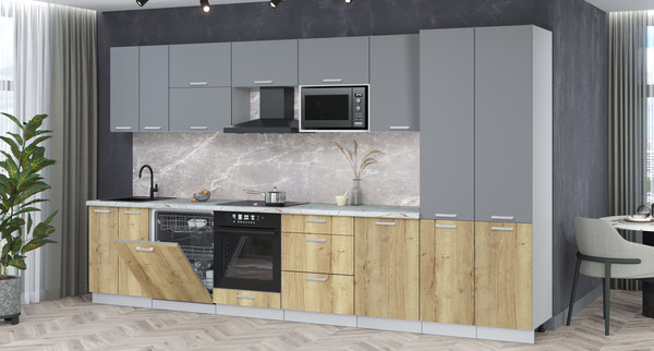 Кухонный гарнитур Интерлиния Мила Лайт 3.7-ПМ2