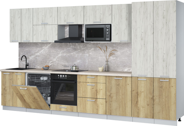 Кухонный гарнитур Интерлиния Мила Лайт 3.7-ПМ2 - фото