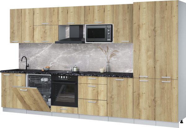 Кухонный гарнитур Интерлиния Мила Лайт 3.7-ПМ2 - фото