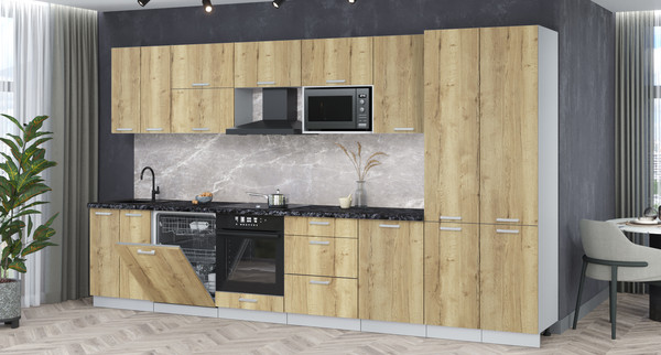 Кухонный гарнитур Интерлиния Мила Лайт 3.7-ПМ2