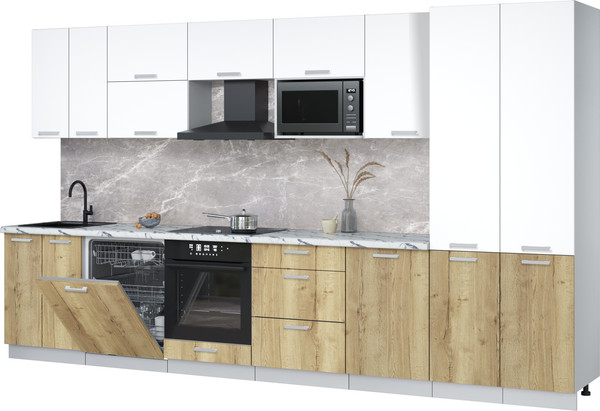 Кухонный гарнитур Интерлиния Мила Лайт 3.7-ПМ2 - фото