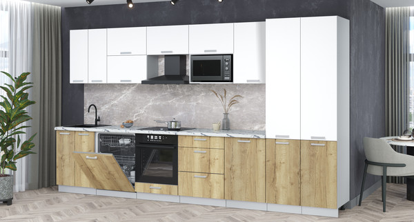 Кухонный гарнитур Интерлиния Мила Лайт 3.7-ПМ2