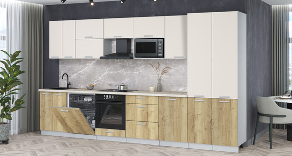 Кухонный гарнитур Интерлиния Мила Лайт 3.7-ПМ2