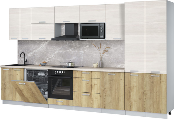 Кухонный гарнитур Интерлиния Мила Лайт 3.7-ПМ2 - фото