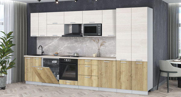 Кухонный гарнитур Интерлиния Мила Лайт 3.7-ПМ2