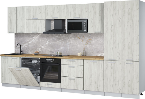 Кухонный гарнитур Интерлиния Мила Лайт 3.7-ПМ2 - фото