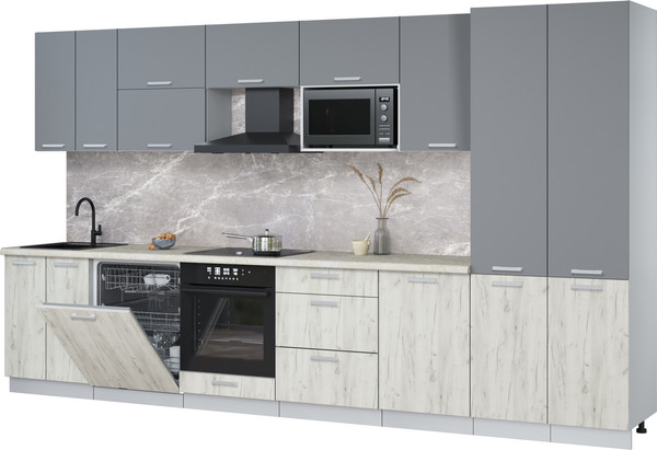 Кухонный гарнитур Интерлиния Мила Лайт 3.7-ПМ2 - фото