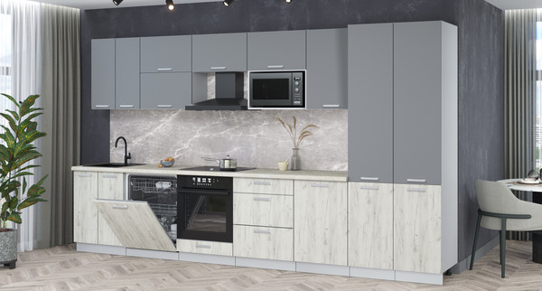 Кухонный гарнитур Интерлиния Мила Лайт 3.7-ПМ2