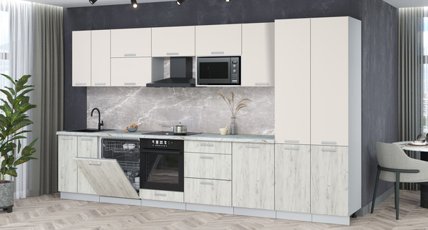 Кухонный гарнитур Интерлиния Мила Лайт 3.7-ПМ2