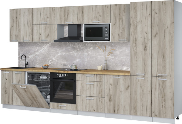 Кухонный гарнитур Интерлиния Мила Лайт 3.7-ПМ2 - фото