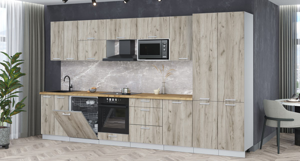 Кухонный гарнитур Интерлиния Мила Лайт 3.7-ПМ2