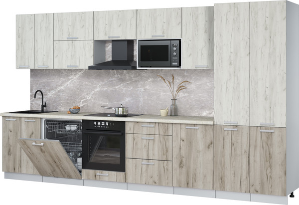 Кухонный гарнитур Интерлиния Мила Лайт 3.7-ПМ2 - фото