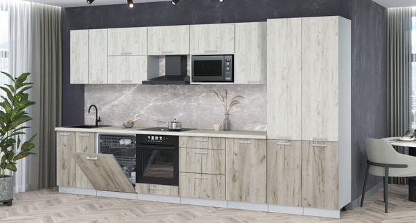 Кухонный гарнитур Интерлиния Мила Лайт 3.7-ПМ2