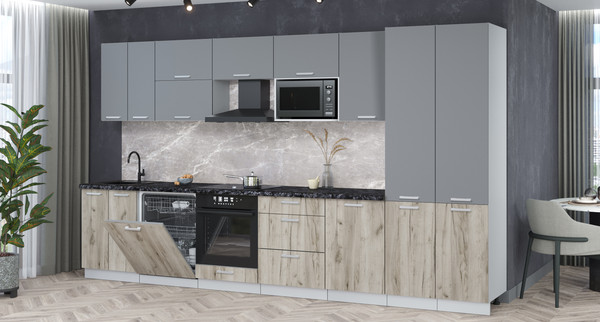 Кухонный гарнитур Интерлиния Мила Лайт 3.7-ПМ2