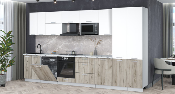 Кухонный гарнитур Интерлиния Мила Лайт 3.7-ПМ2